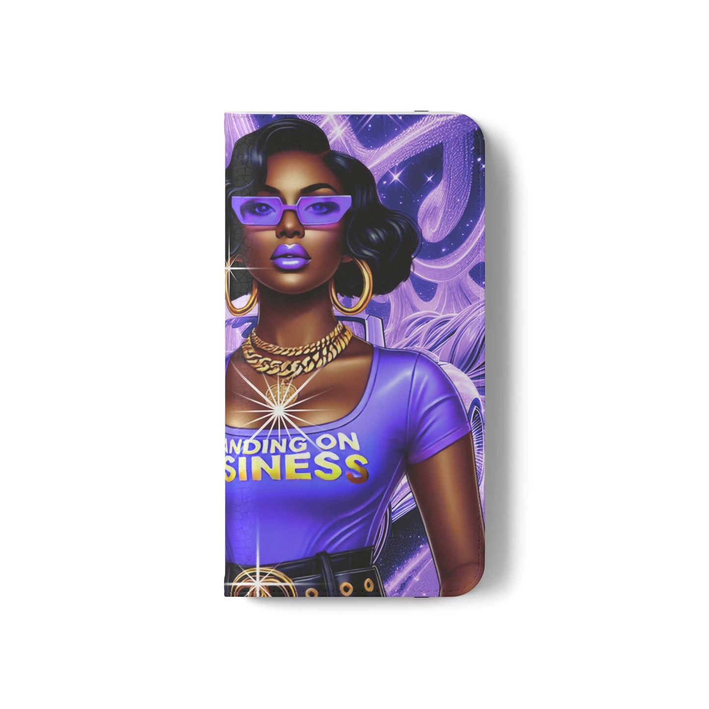Empowered Businesswoman Flip Case - Stylish Phone Wallet Cover with Money Design