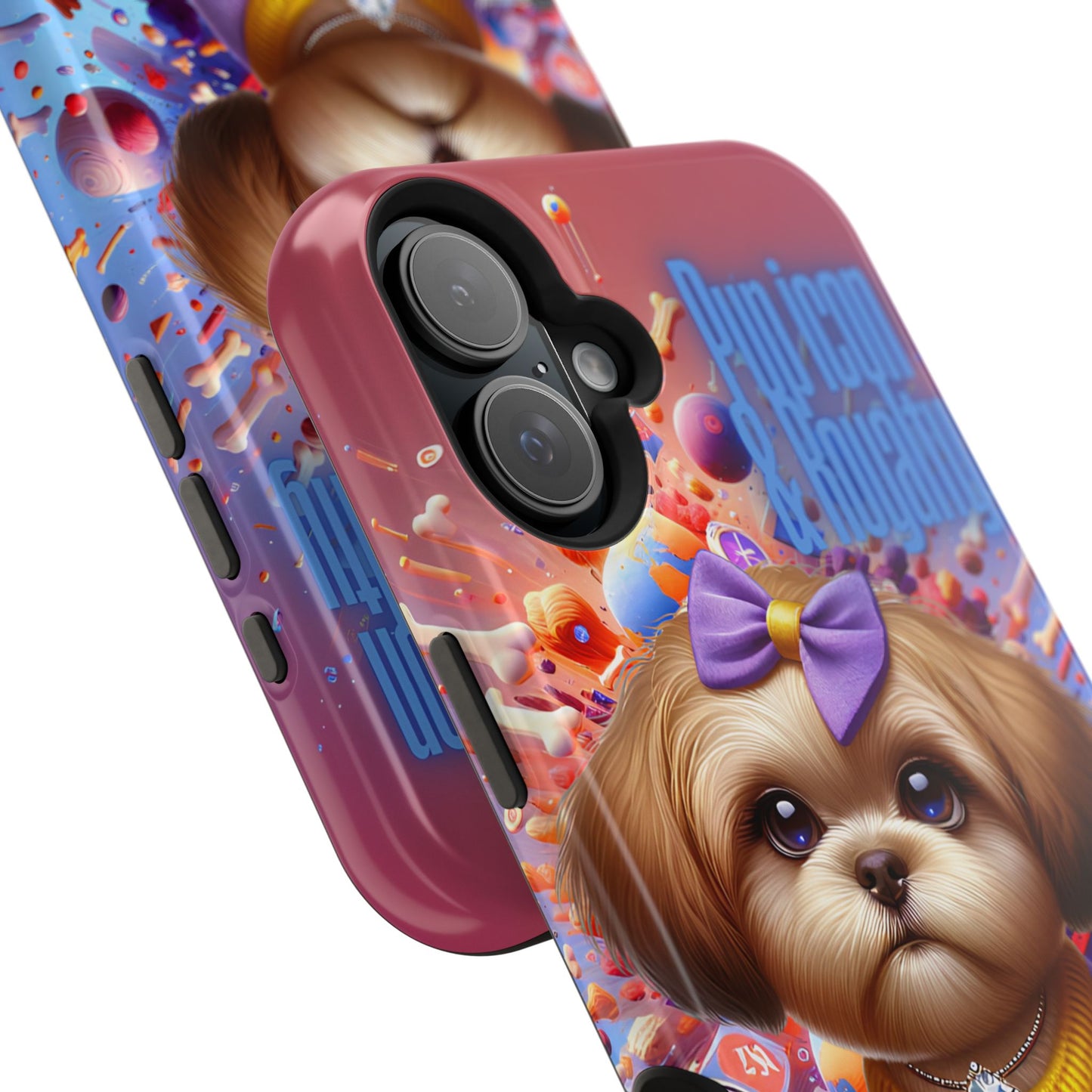 Cute Dog Art Magnetic Phone Case - Pup Icon & Royalty Design