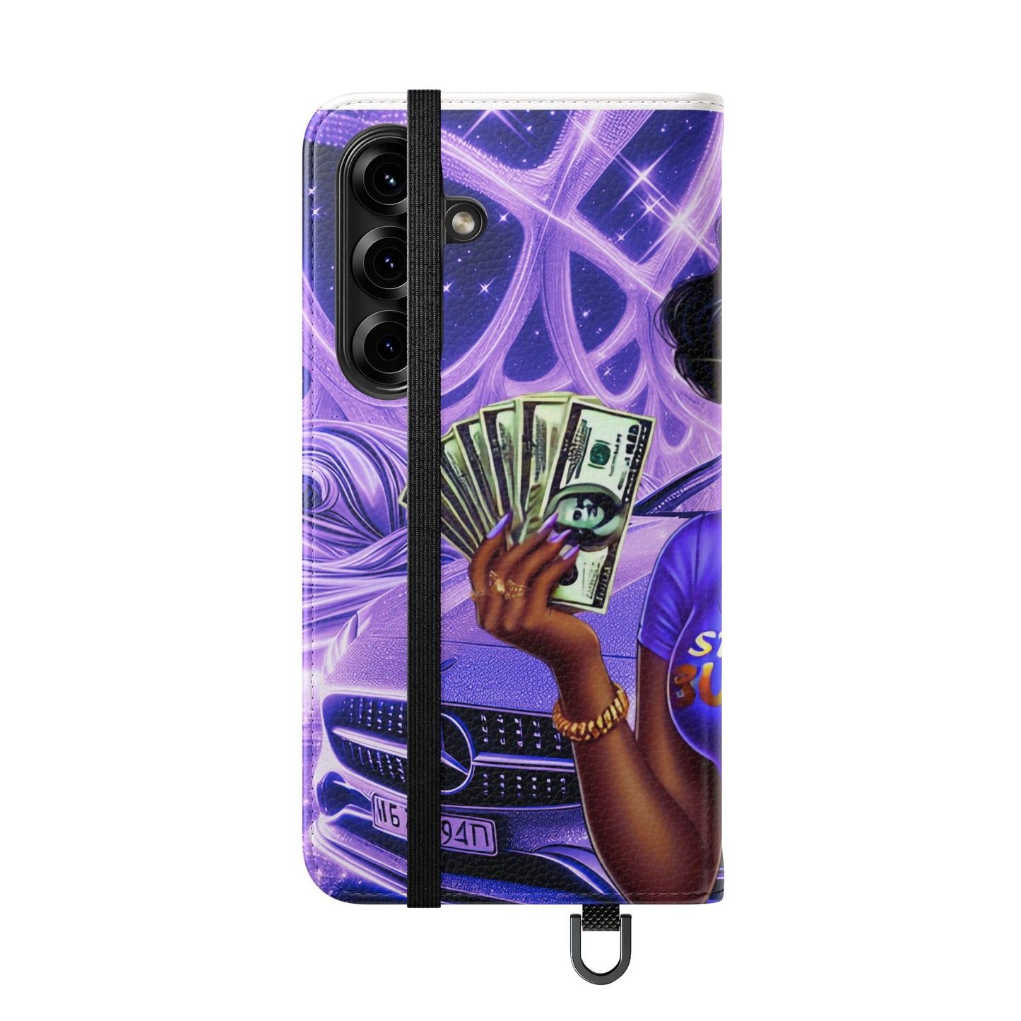 Empowered Businesswoman Flip Case - Stylish Phone Wallet Cover with Money Design