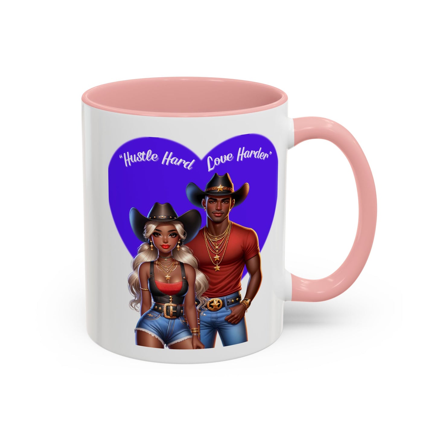Hustle Hard Love Harder Accent Coffee Mug – Motivational 11/15oz Mug for Cowgirl & Cowboy Lovers
