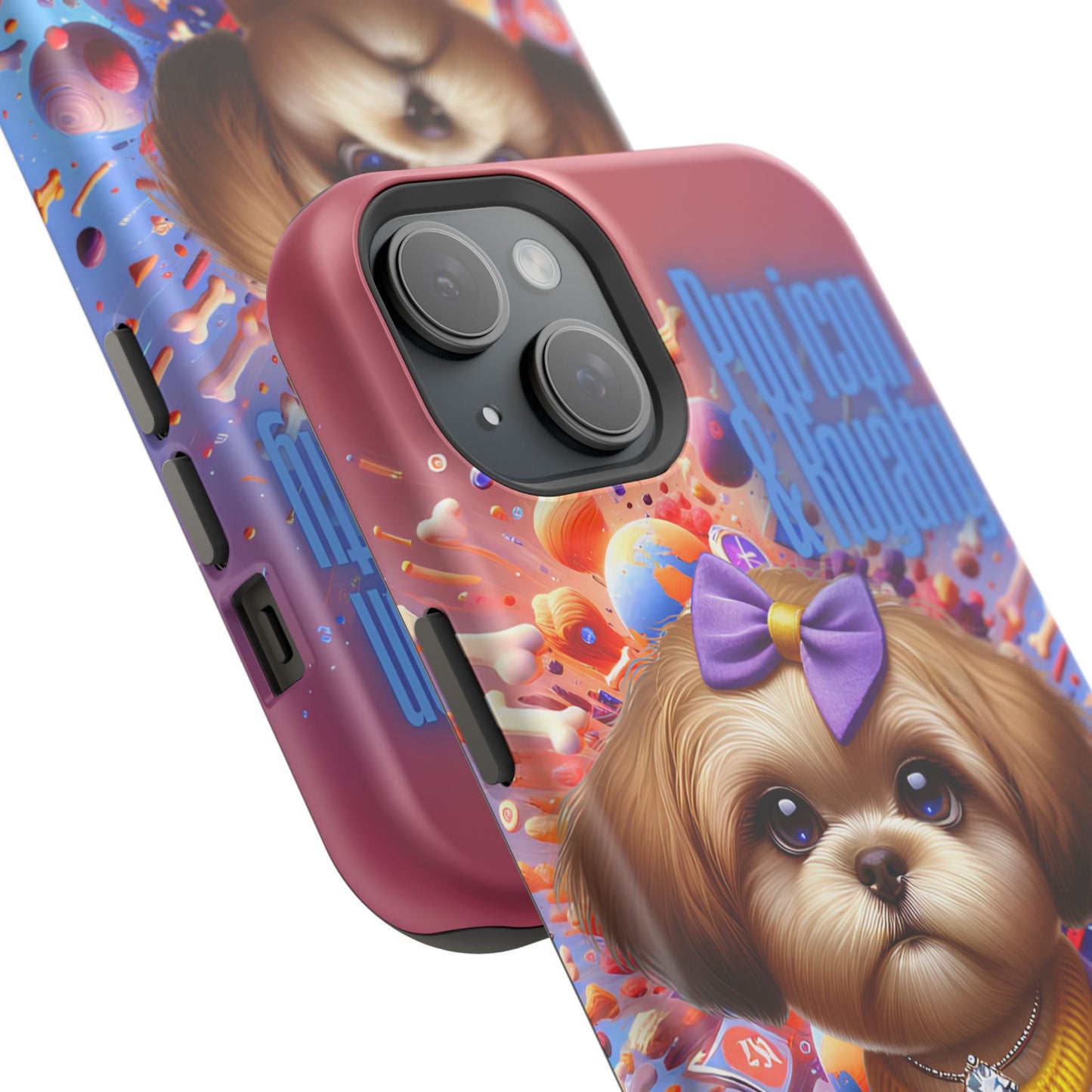 Cute Dog Art Magnetic Phone Case - Pup Icon & Royalty Design