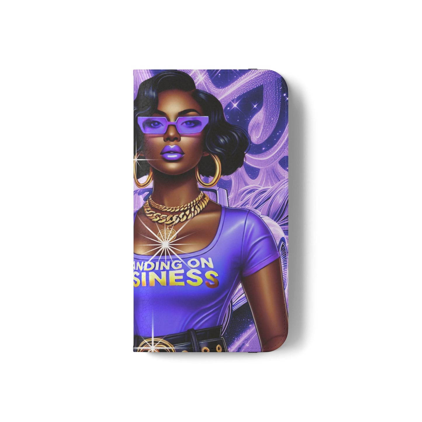 Empowered Businesswoman Flip Case - Stylish Phone Wallet Cover with Money Design