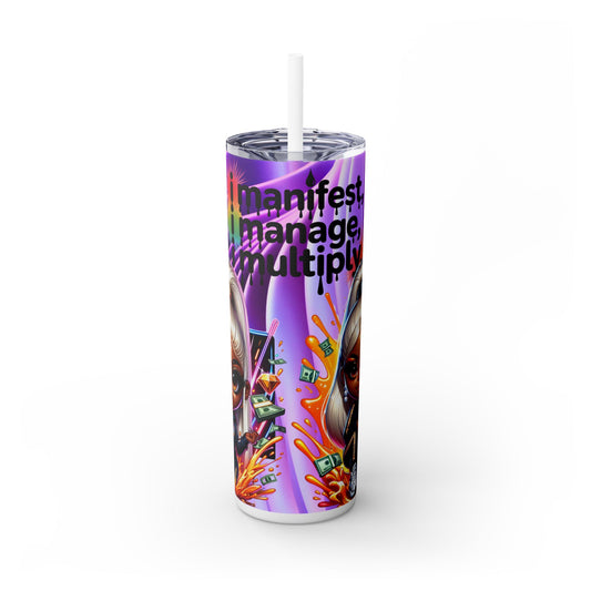 Manifest Manage Multiply Skinny Tumbler with Straw, 20oz | Motivational Drinkware, Inspirational Gift, Reusable Water Bottle, Office [...]