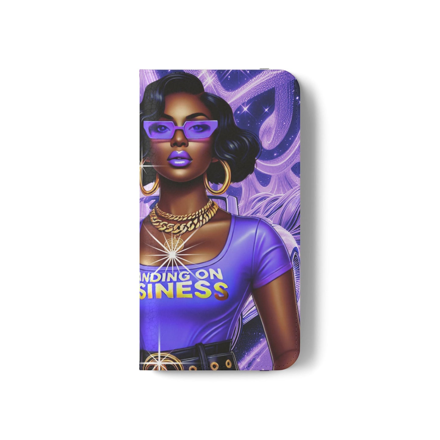 Empowered Businesswoman Flip Case - Stylish Phone Wallet Cover with Money Design