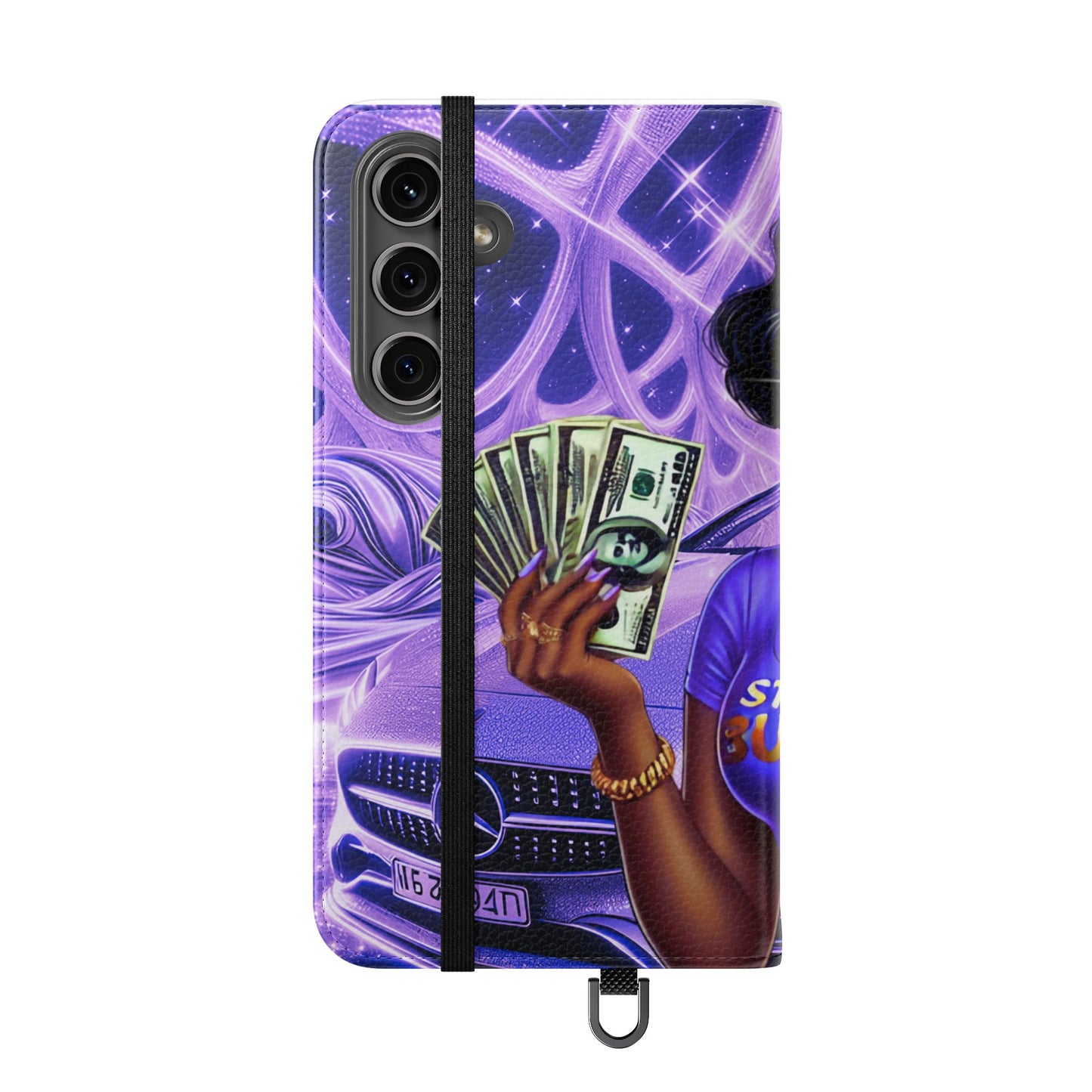 Empowered Businesswoman Flip Case - Stylish Phone Wallet Cover with Money Design