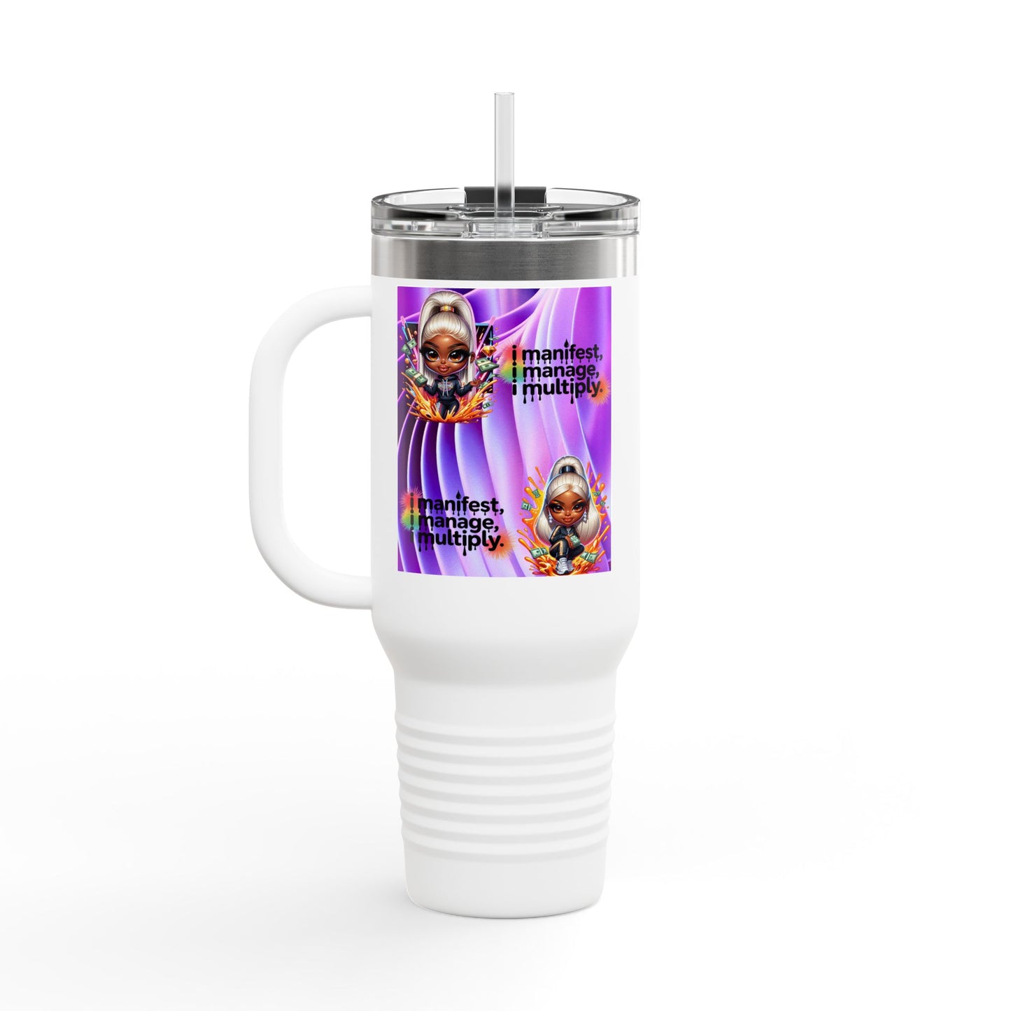 Colorful Insulated Travel Mug - Perfect for Coffee, Tea, and Smoothies, Motivational Gift for Friends, Stylish On-the-Go Cup