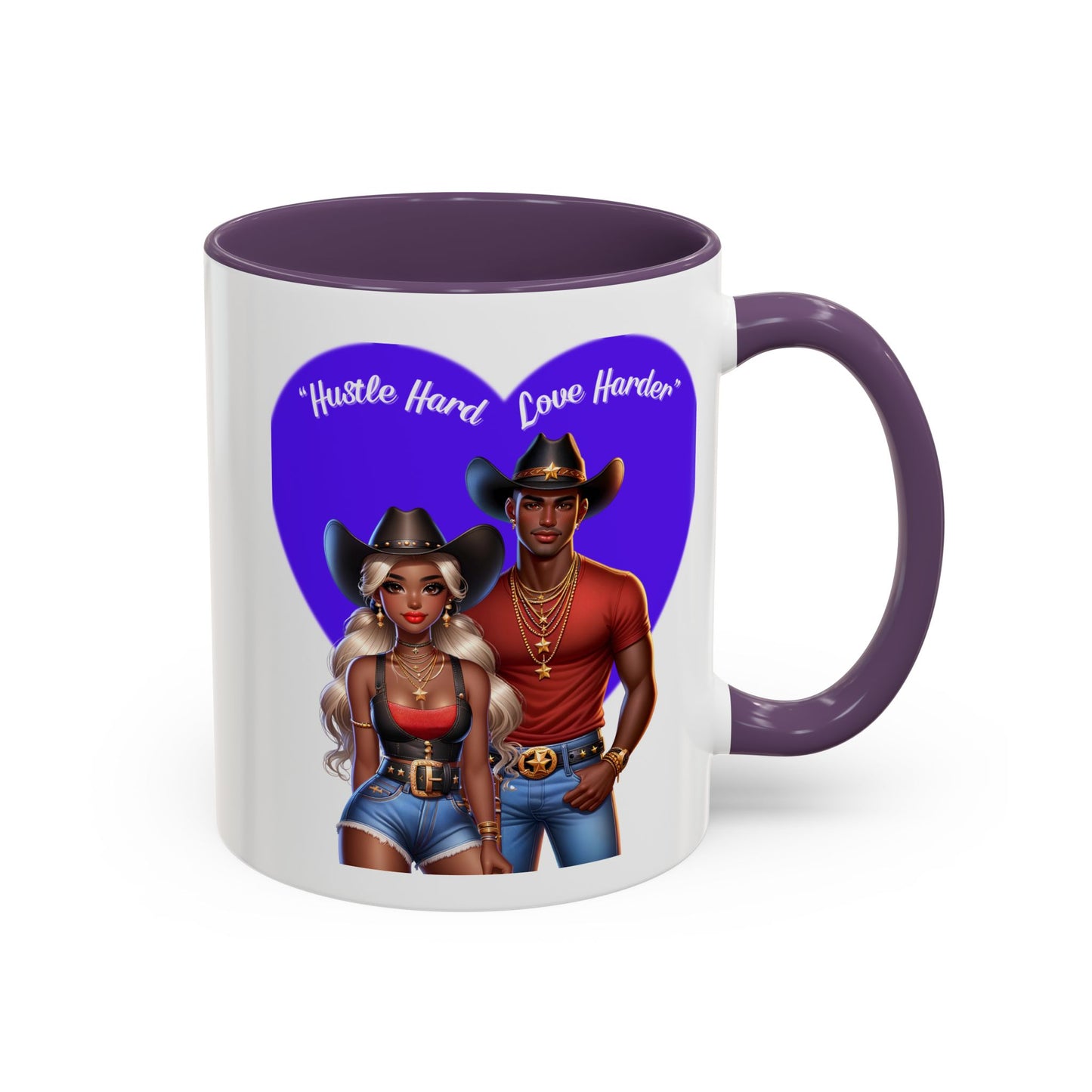 Hustle Hard Love Harder Accent Coffee Mug – Motivational 11/15oz Mug for Cowgirl & Cowboy Lovers