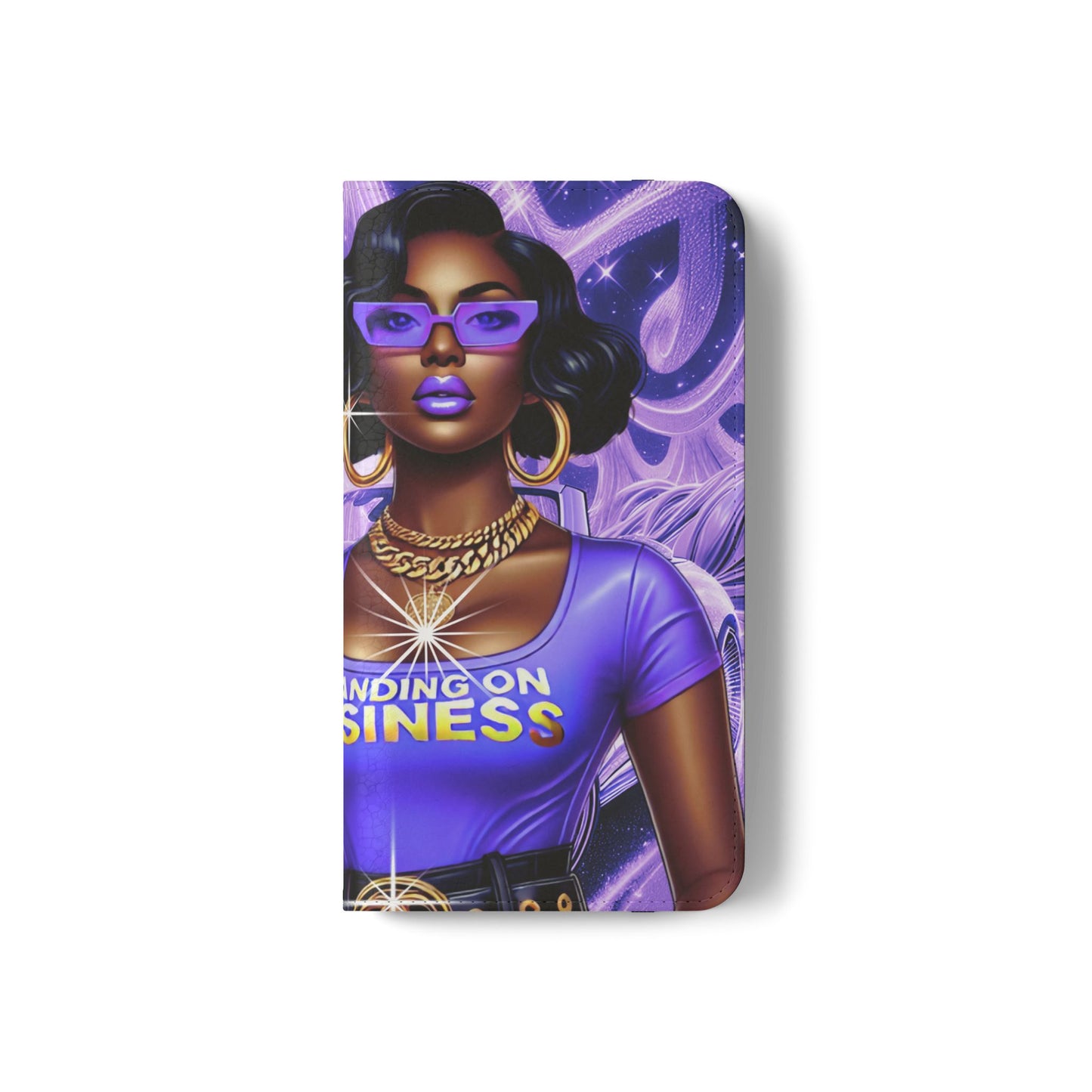 Empowered Businesswoman Flip Case - Stylish Phone Wallet Cover with Money Design
