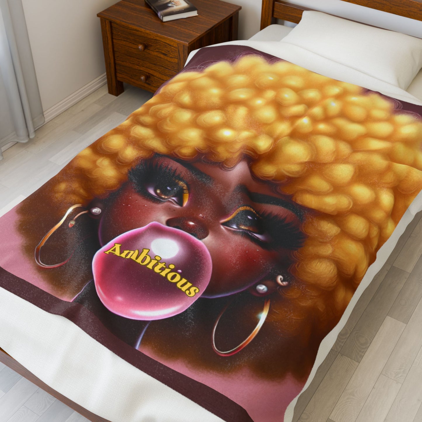 Plush Blanket - Ambitious Girl Gum Bubble Design