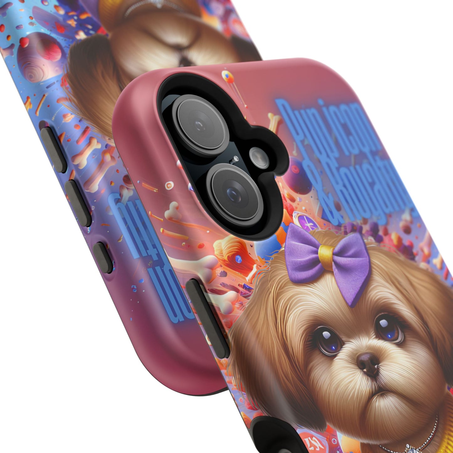 Cute Dog Art Magnetic Phone Case - Pup Icon & Royalty Design