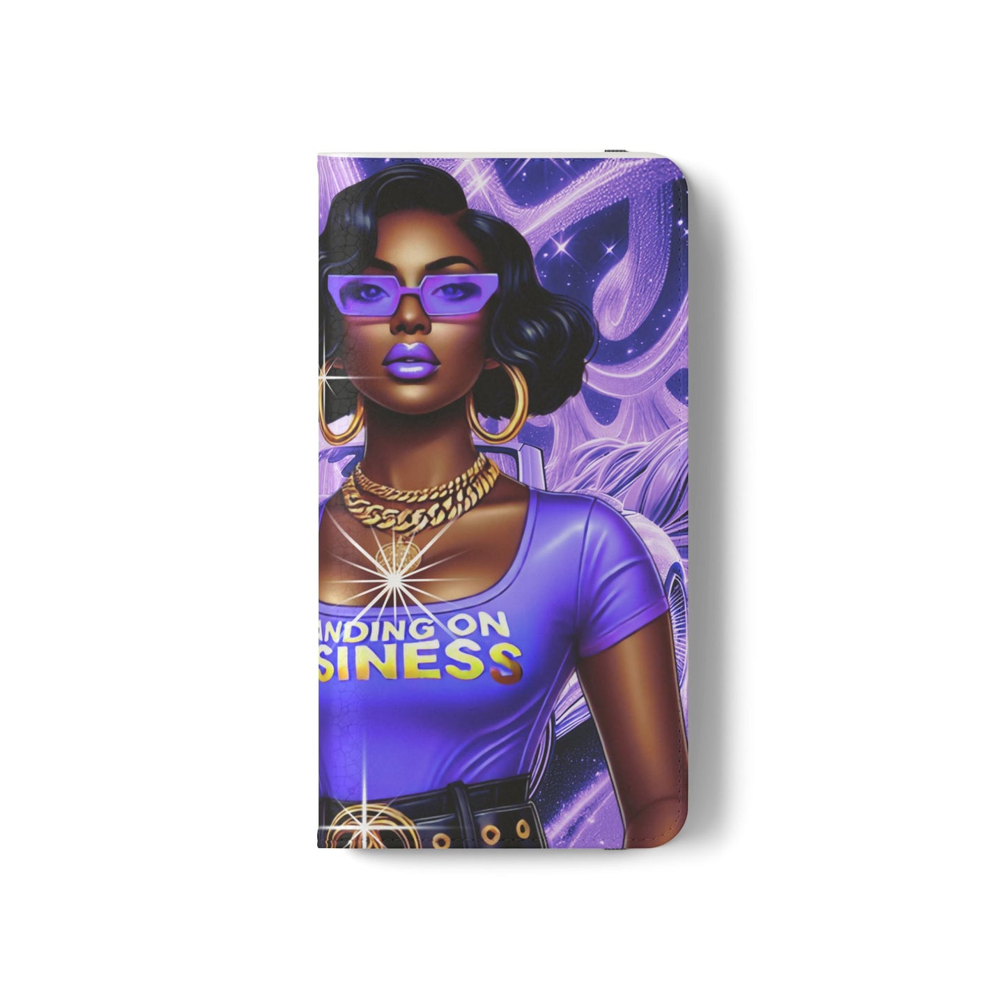 Empowered Businesswoman Flip Case - Stylish Phone Wallet Cover with Money Design