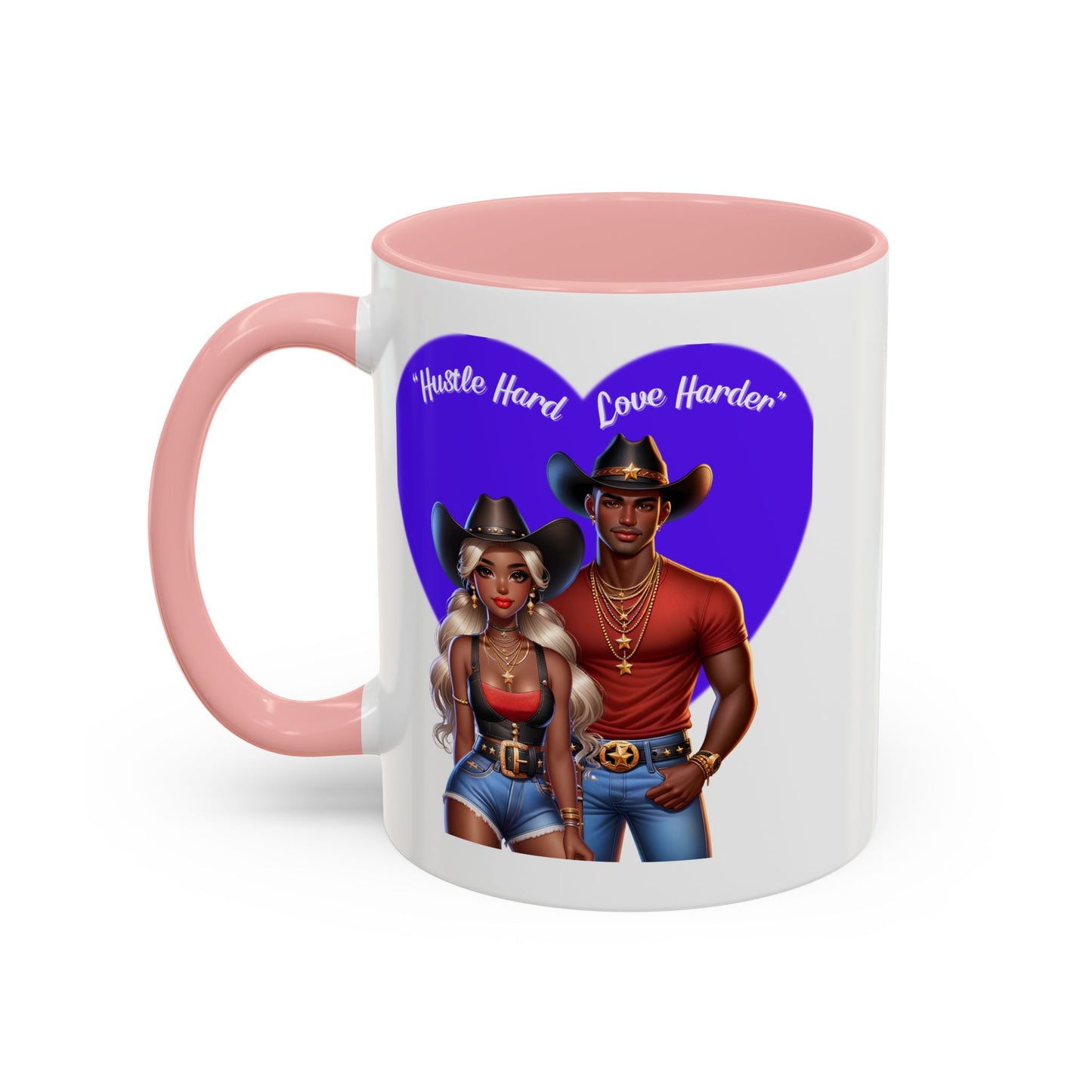 Hustle Hard Love Harder Accent Coffee Mug – Motivational 11/15oz Mug for Cowgirl & Cowboy Lovers