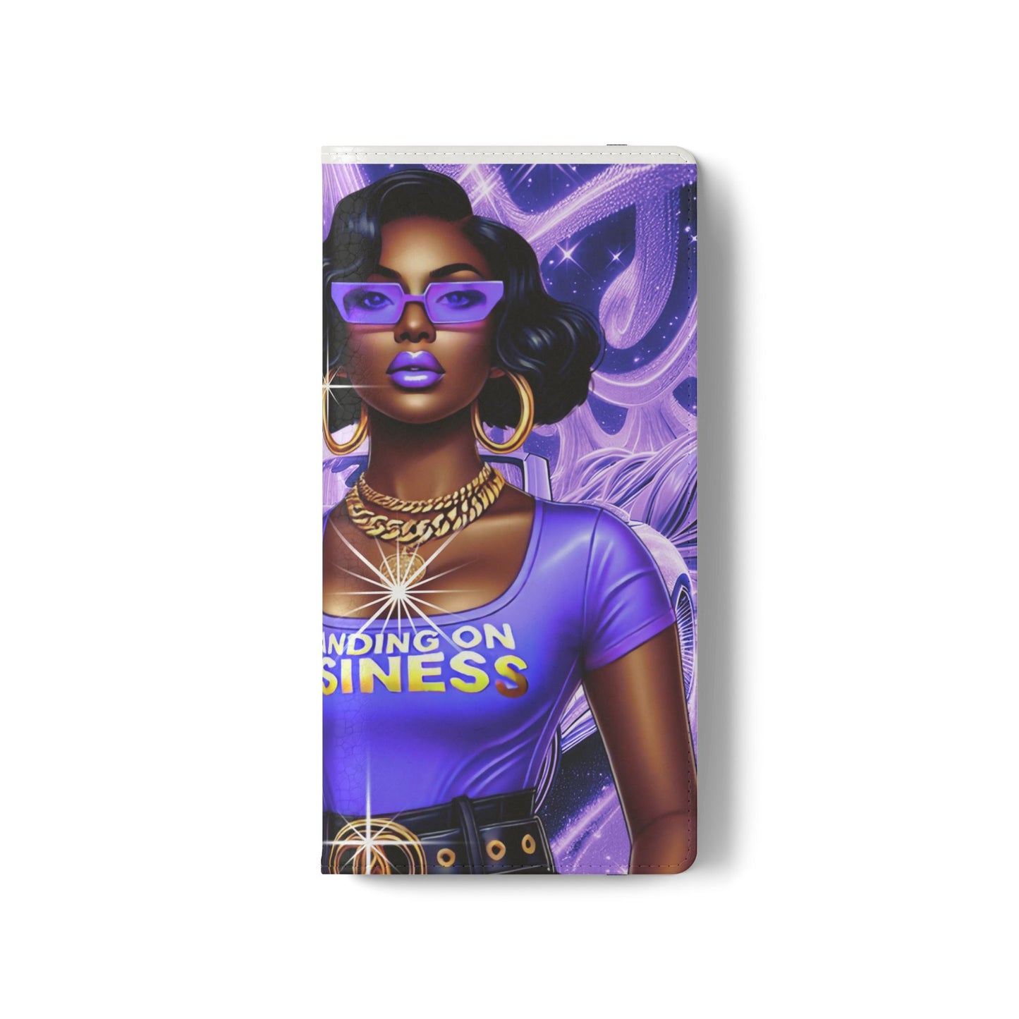 Empowered Businesswoman Flip Case - Stylish Phone Wallet Cover with Money Design