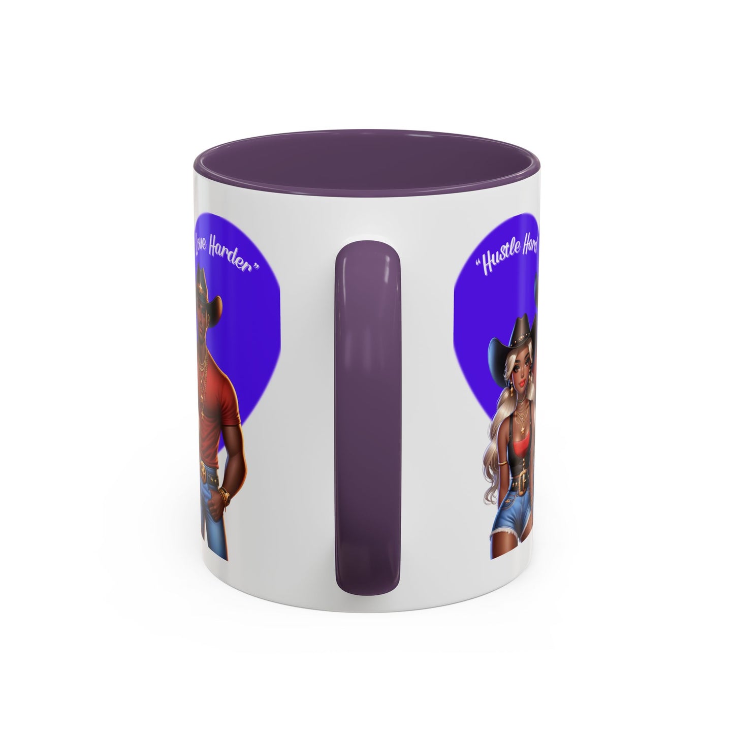 Hustle Hard Love Harder Accent Coffee Mug – Motivational 11/15oz Mug for Cowgirl & Cowboy Lovers