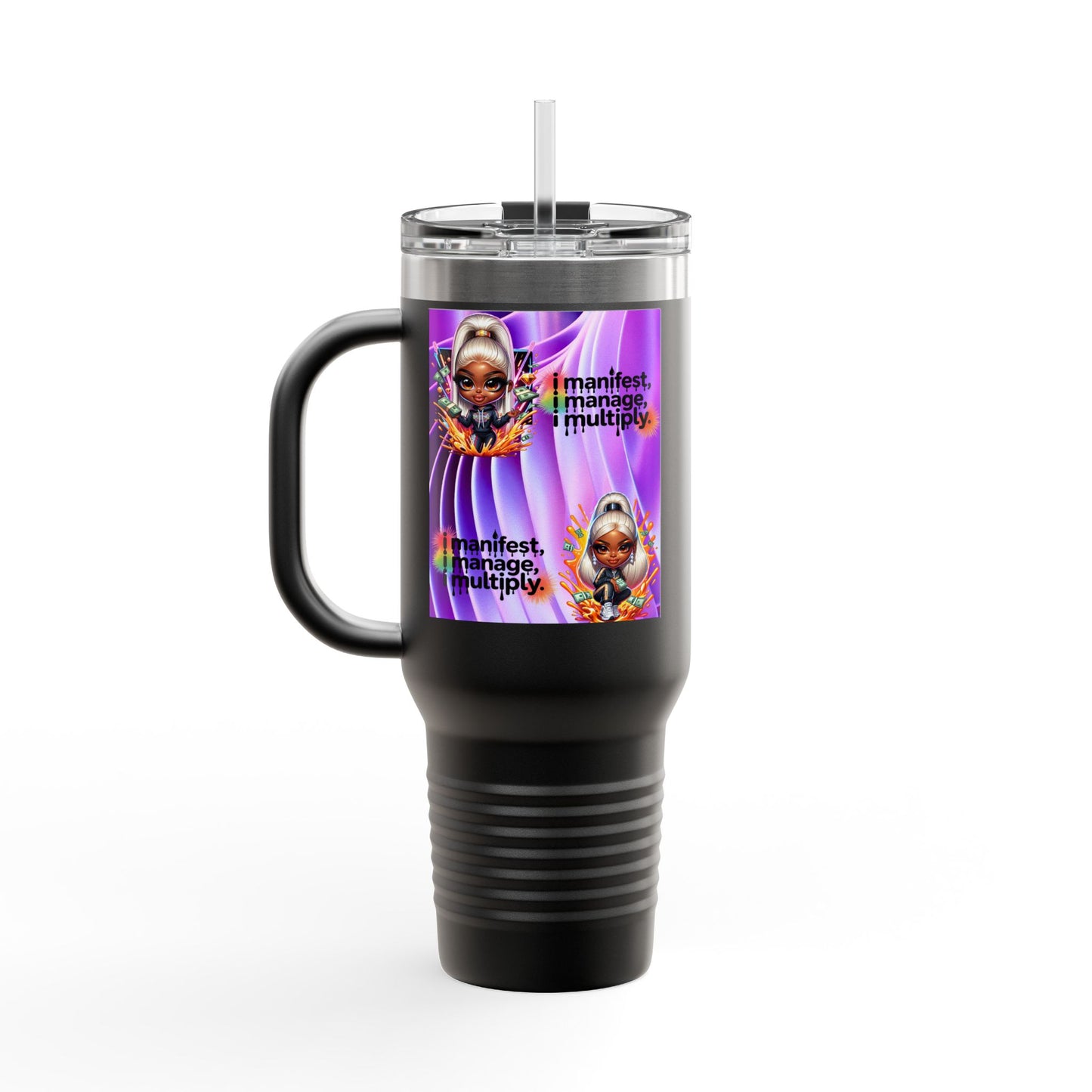 Colorful Insulated Travel Mug - Perfect for Coffee, Tea, and Smoothies, Motivational Gift for Friends, Stylish On-the-Go Cup