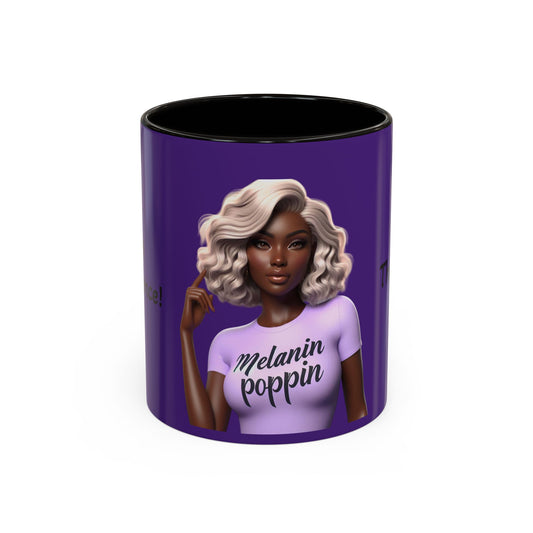Melanin Poppin’ Colorful Mug - Fun Coffee Tea Cup, Unique Gift for Her, Black Girl Magic, Vibrant Decor, Self-Love Celebration