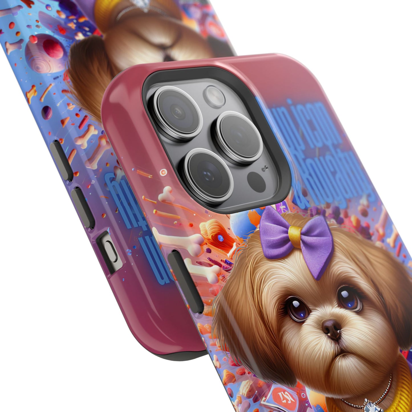 Cute Dog Art Magnetic Phone Case - Pup Icon & Royalty Design