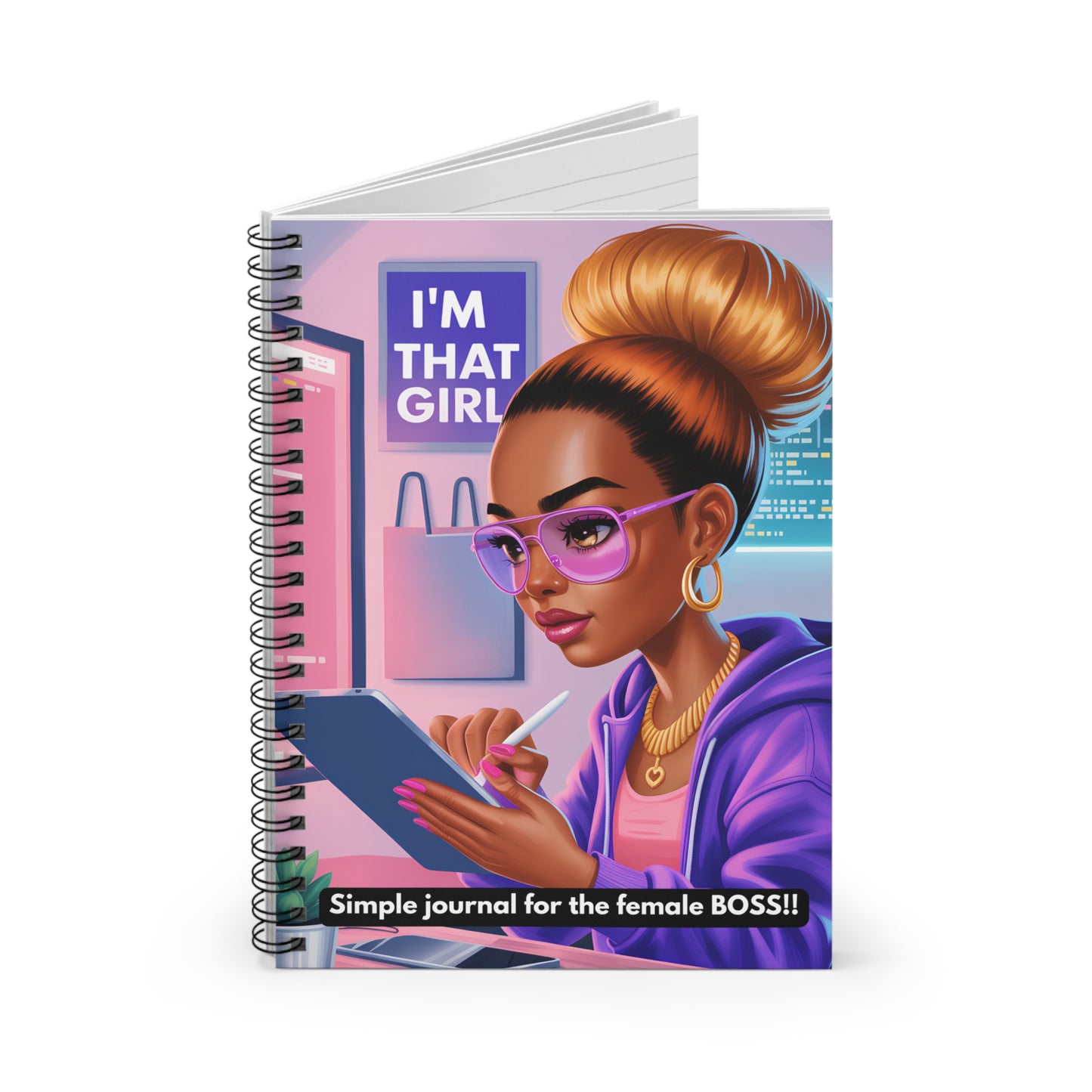 Empowering Spiral Notebook for Boss Ladies, Motivational Journal, Gift for Entrepreneurs, Stylish Writing Pad, Office Supplies, Daily [...]