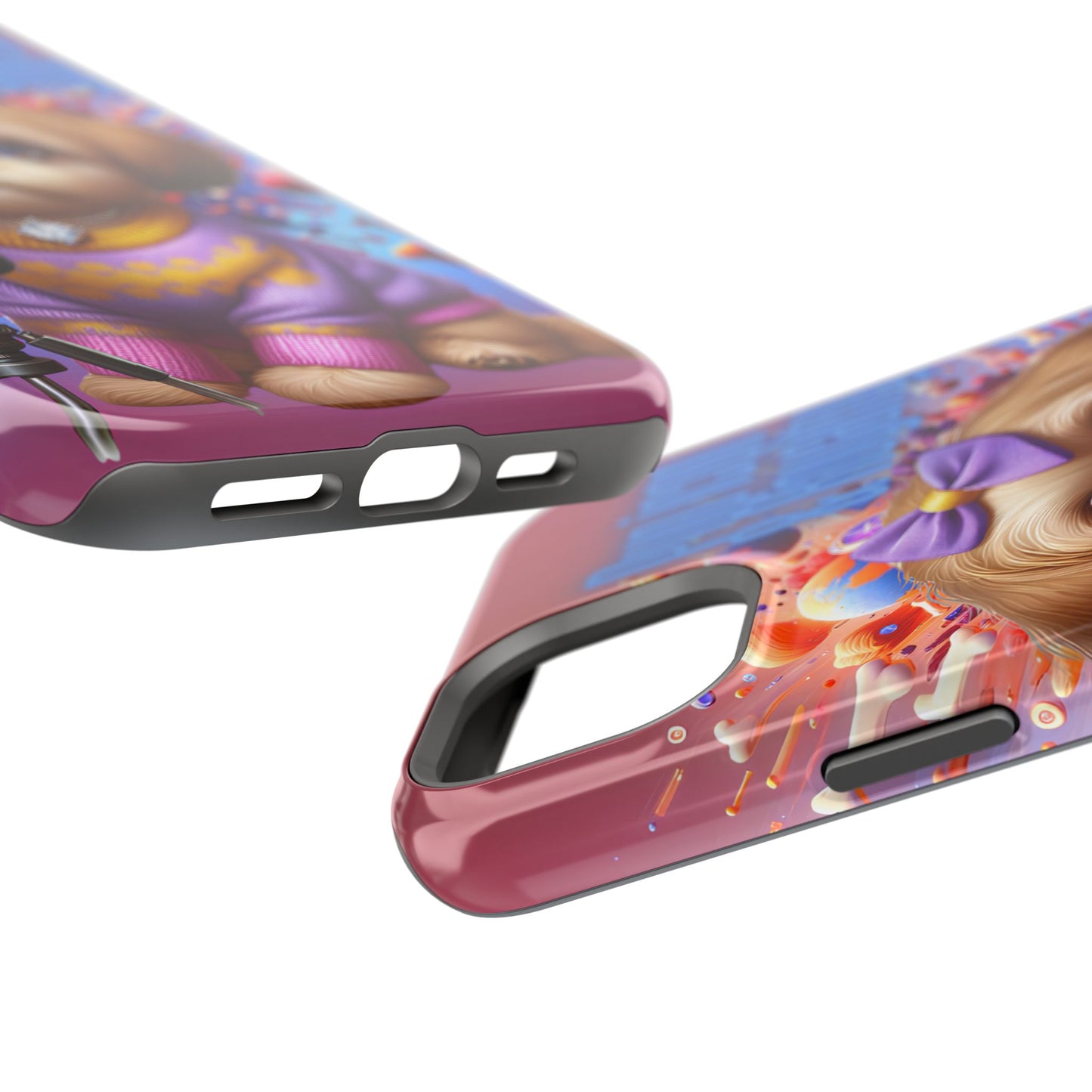 Cute Dog Art Magnetic Phone Case - Pup Icon & Royalty Design