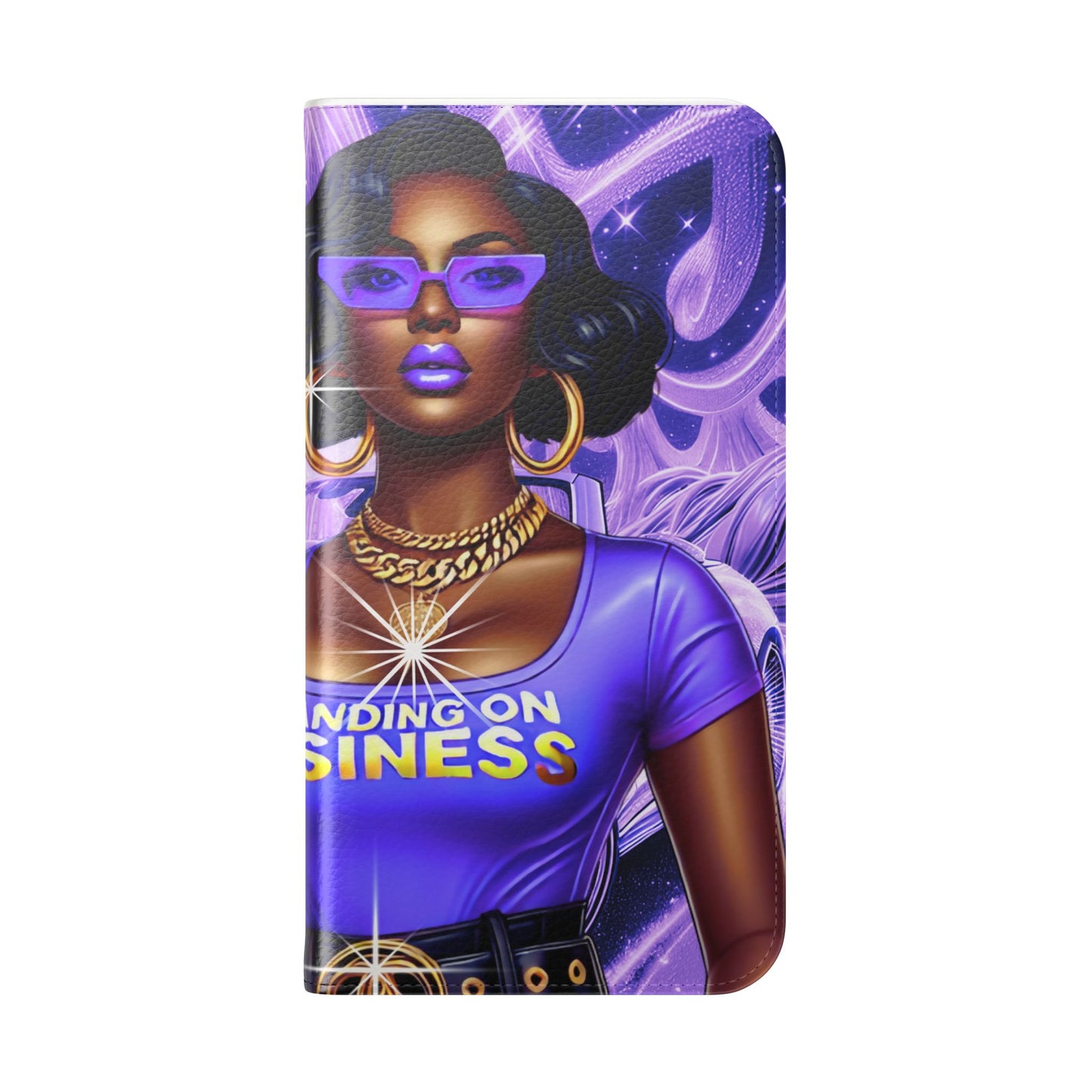 Empowered Businesswoman Flip Case - Stylish Phone Wallet Cover with Money Design