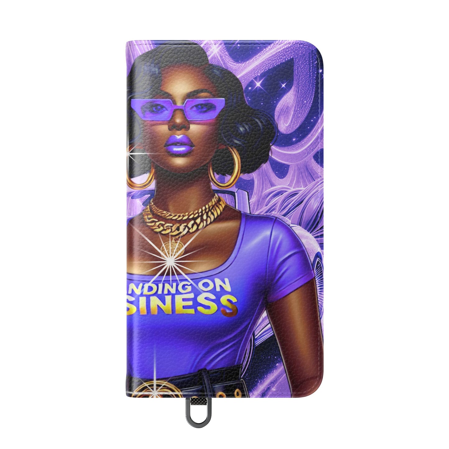 Empowered Businesswoman Flip Case - Stylish Phone Wallet Cover with Money Design