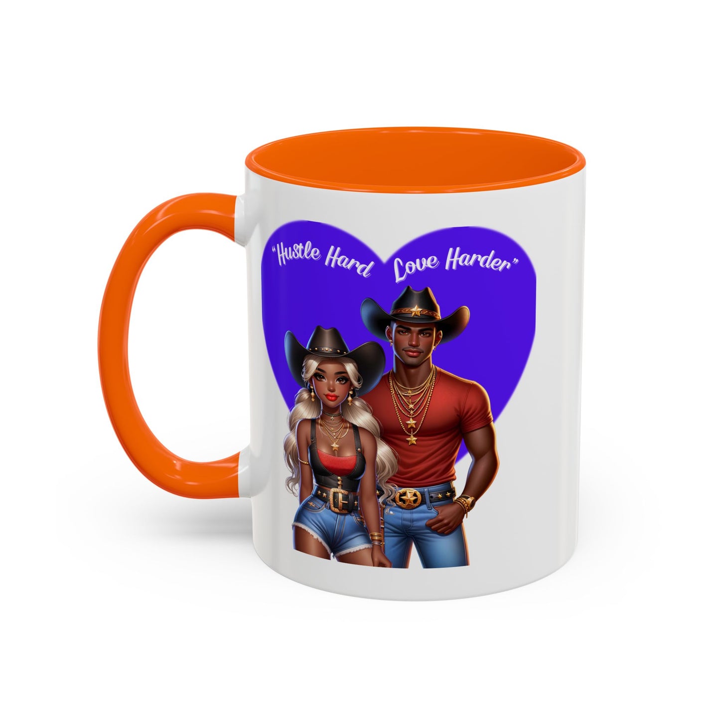 Hustle Hard Love Harder Accent Coffee Mug – Motivational 11/15oz Mug for Cowgirl & Cowboy Lovers