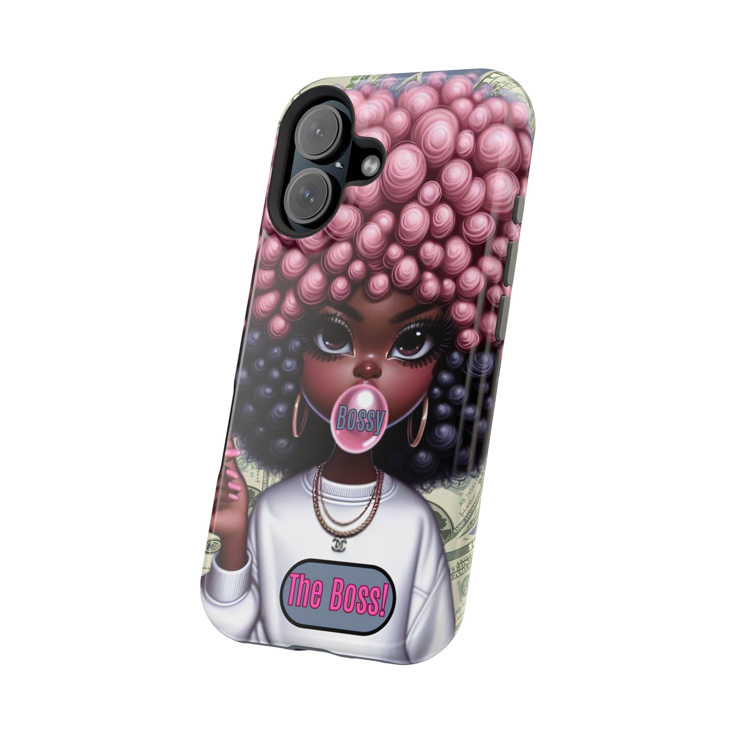 Bossy Girl Magnetic Phone Case, Unique Phone Cover, Chic Tech Accessory, Stylish Gifts for Her, Empowering Phone Case