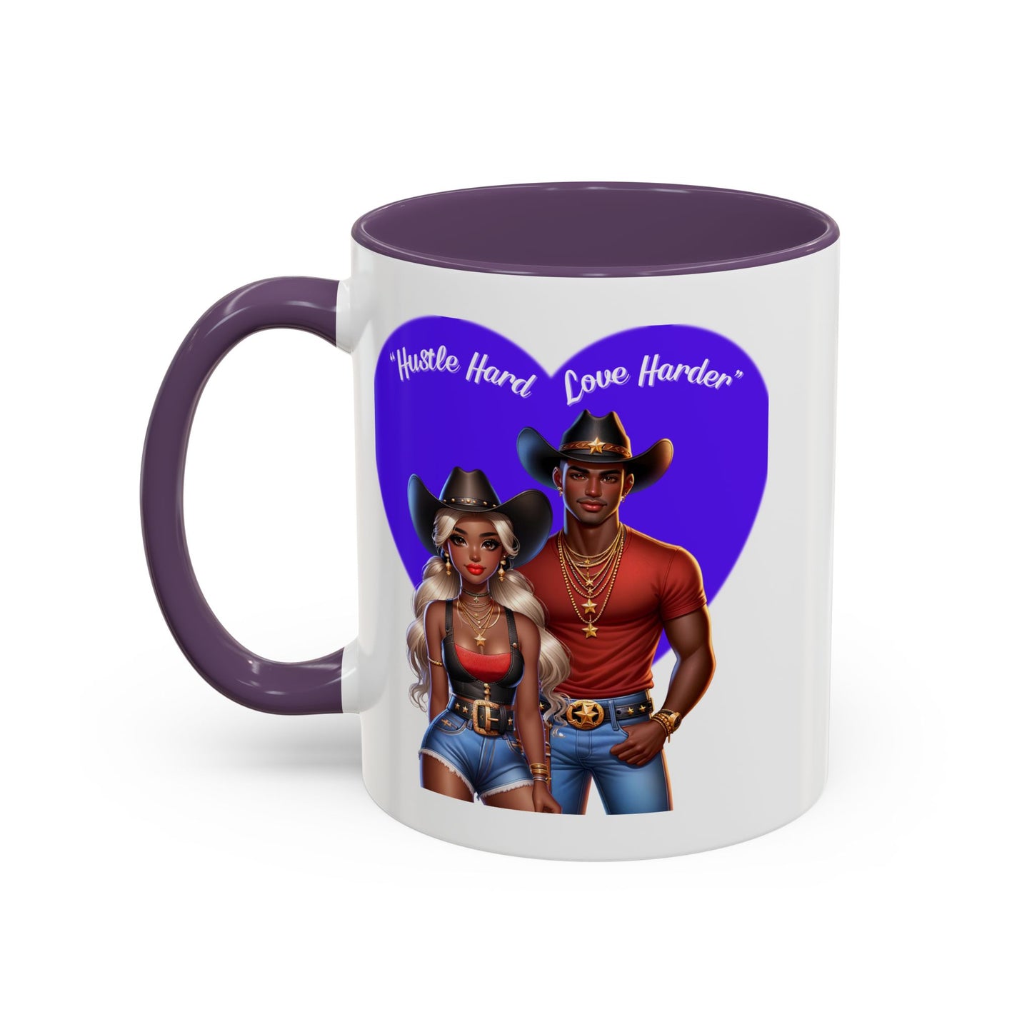 Hustle Hard Love Harder Accent Coffee Mug – Motivational 11/15oz Mug for Cowgirl & Cowboy Lovers