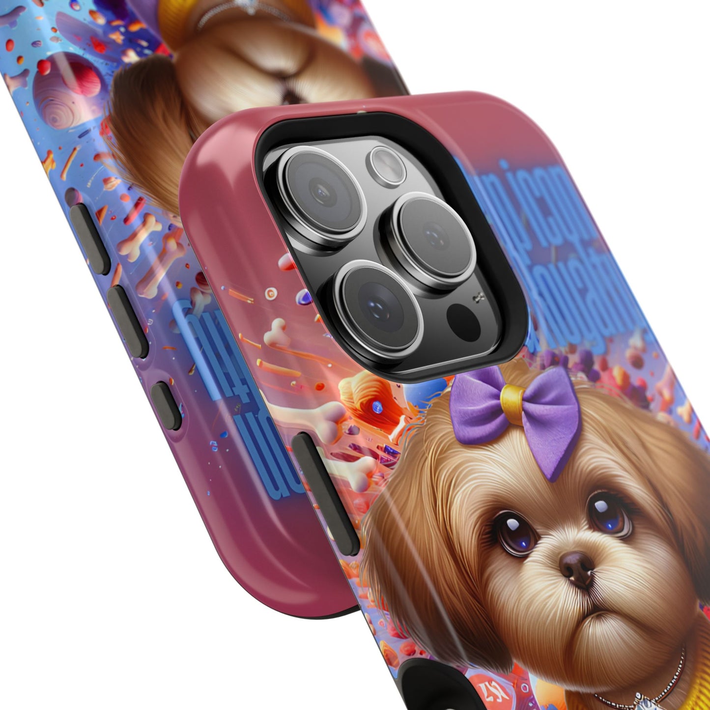 Cute Dog Art Magnetic Phone Case - Pup Icon & Royalty Design