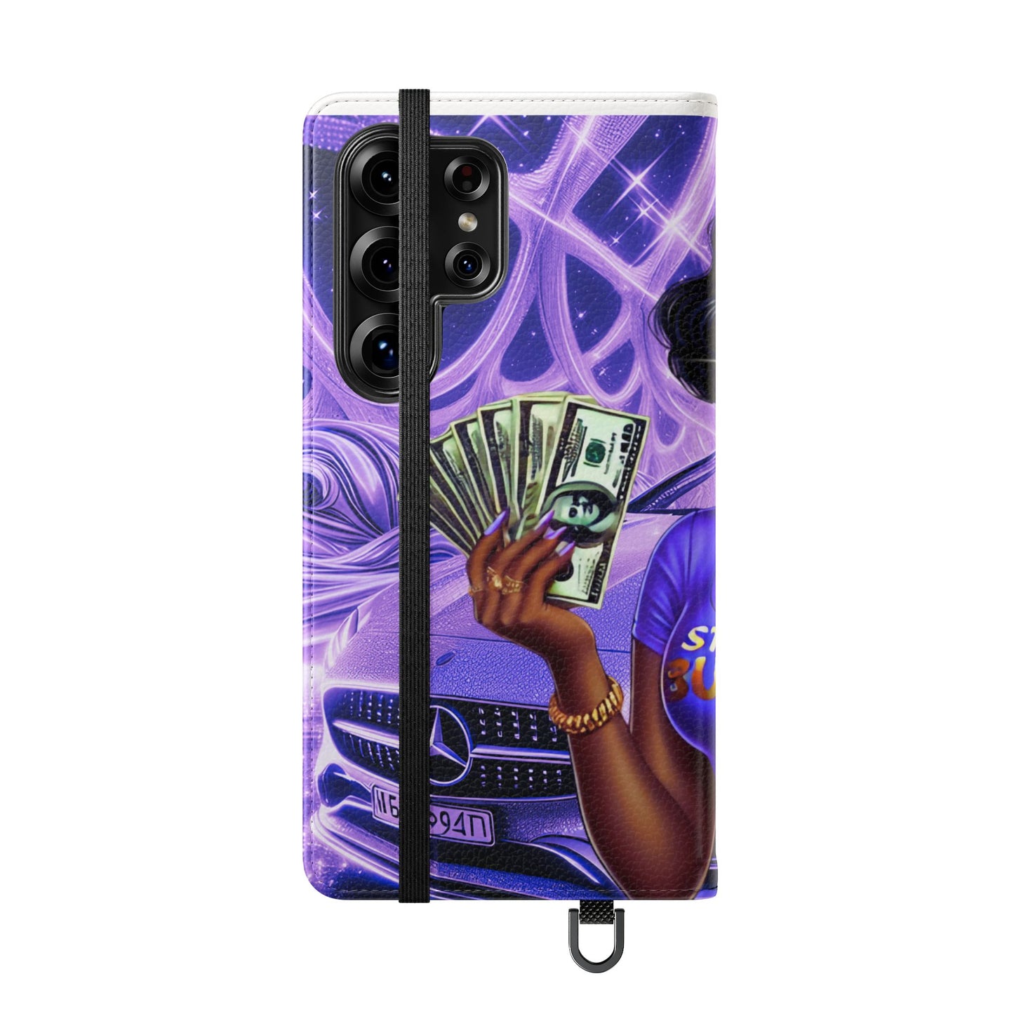 Empowered Businesswoman Flip Case - Stylish Phone Wallet Cover with Money Design