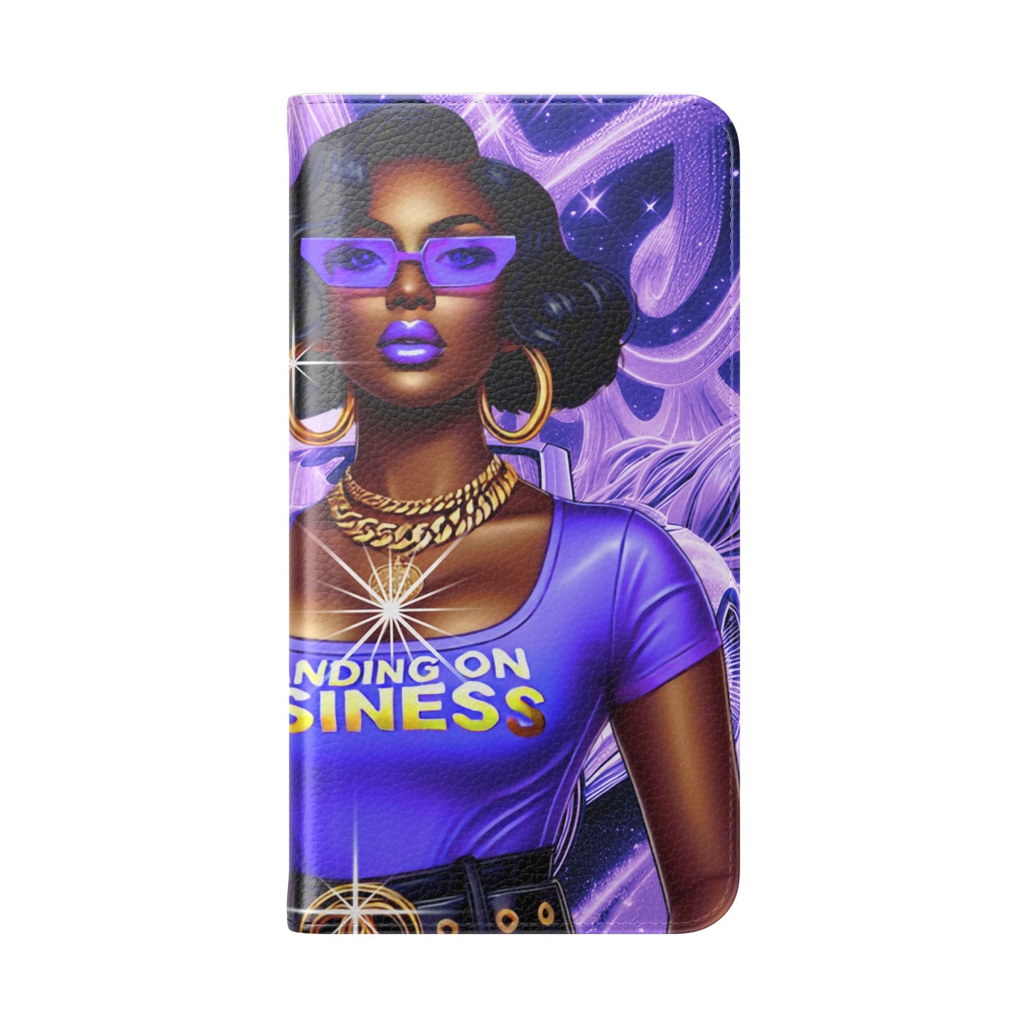Empowered Businesswoman Flip Case - Stylish Phone Wallet Cover with Money Design