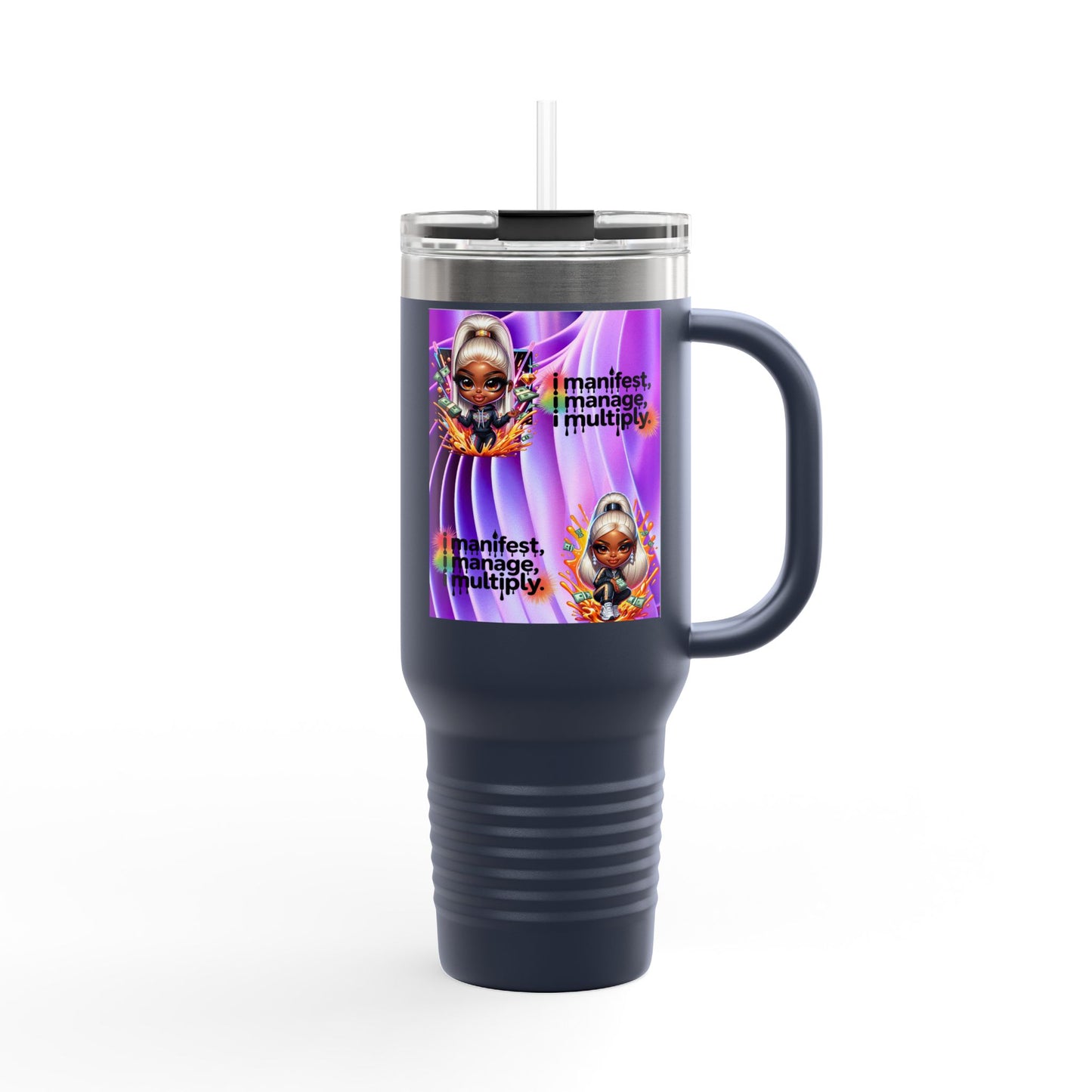 Colorful Insulated Travel Mug - Perfect for Coffee, Tea, and Smoothies, Motivational Gift for Friends, Stylish On-the-Go Cup