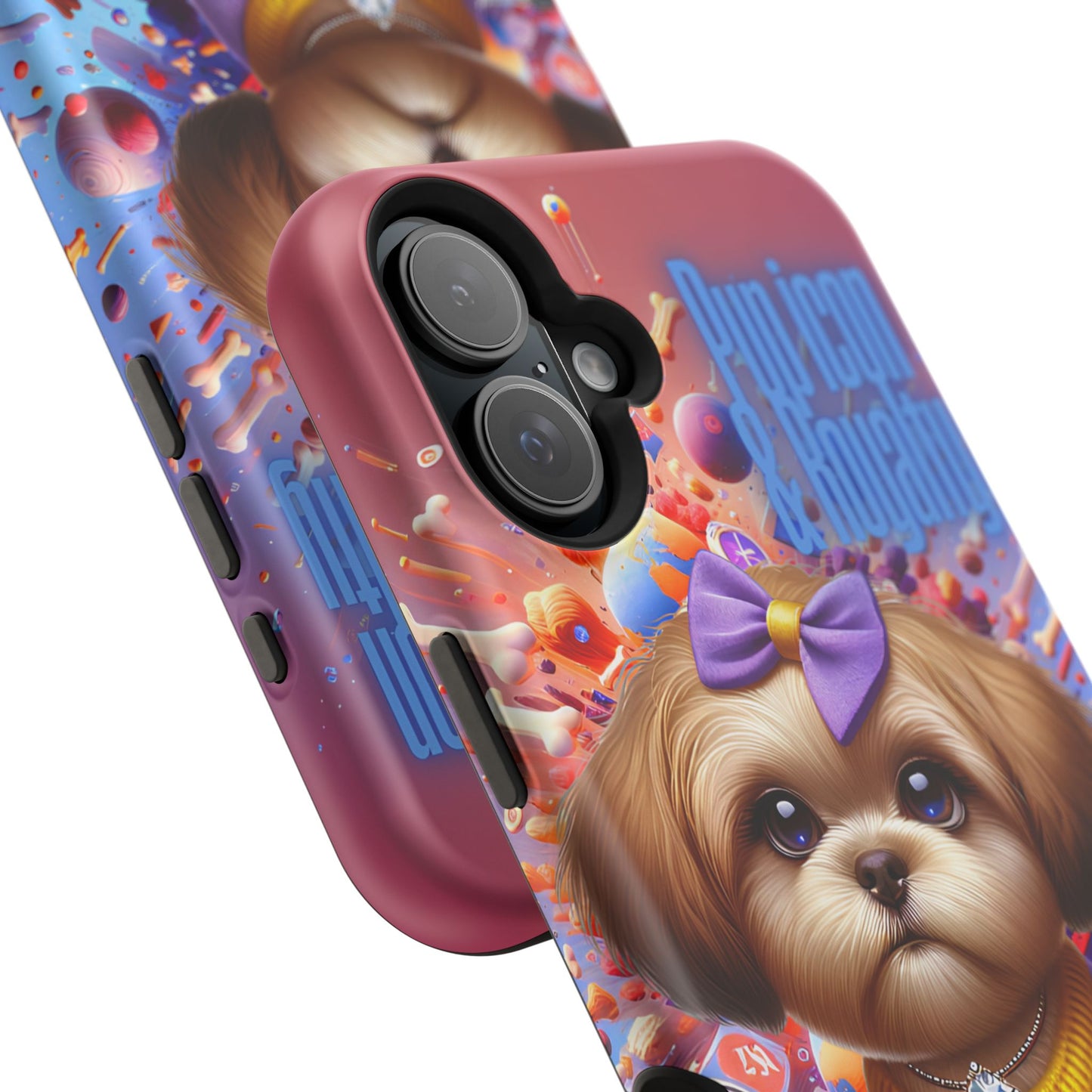 Cute Dog Art Magnetic Phone Case - Pup Icon & Royalty Design