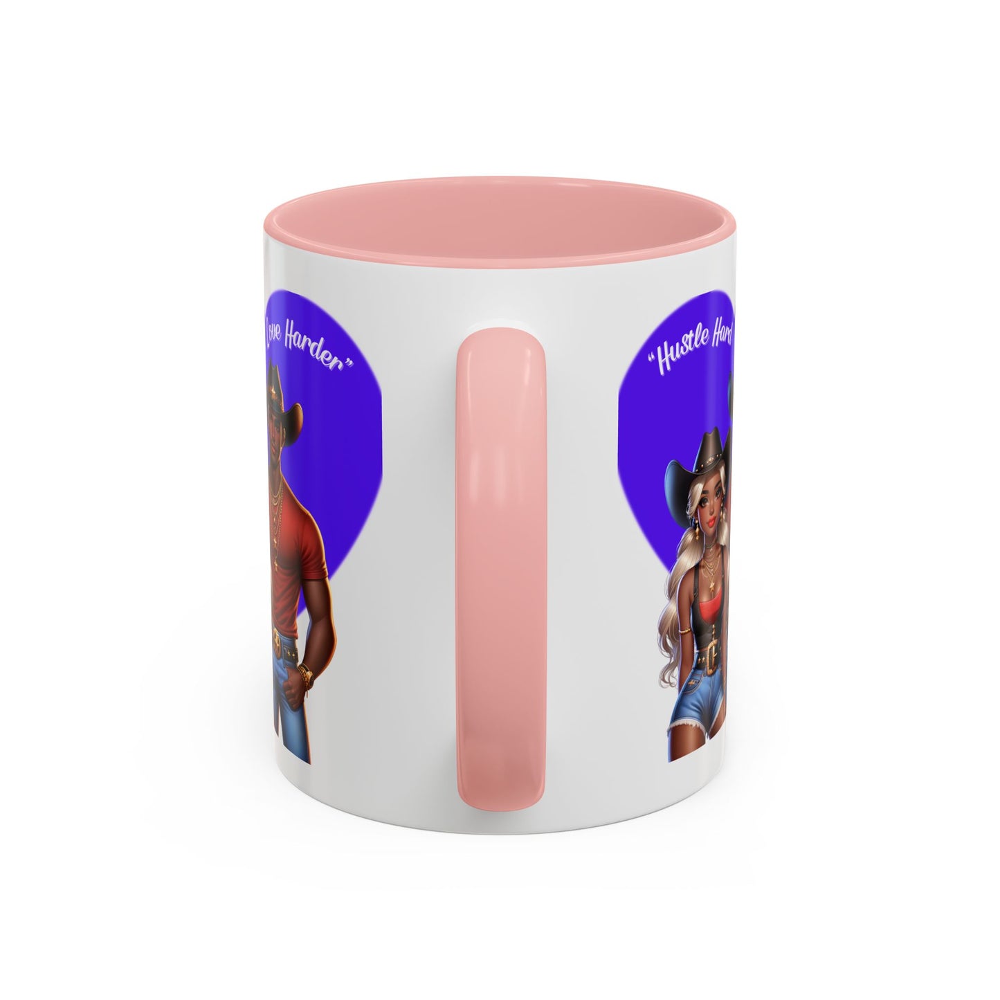 Hustle Hard Love Harder Accent Coffee Mug – Motivational 11/15oz Mug for Cowgirl & Cowboy Lovers
